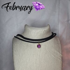 Purple and Black Minimalist Choker Necklace